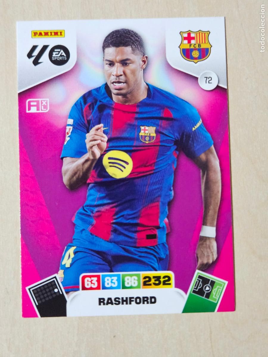 Cromos de F&uacute;tbol: FICHA N&ordm; 72 RASHFORD - ADRENALYN 25 26 - PANINI 2025 - 26 - CROMO - BARCELONA