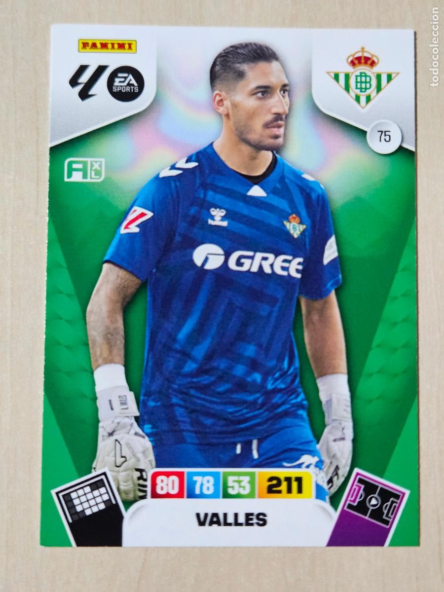 Cromos de F&uacute;tbol: FICHA N&ordm; 75 VALLES - ADRENALYN 25 26 - PANINI 2025 - 26 - CROMO - REAL BETIS