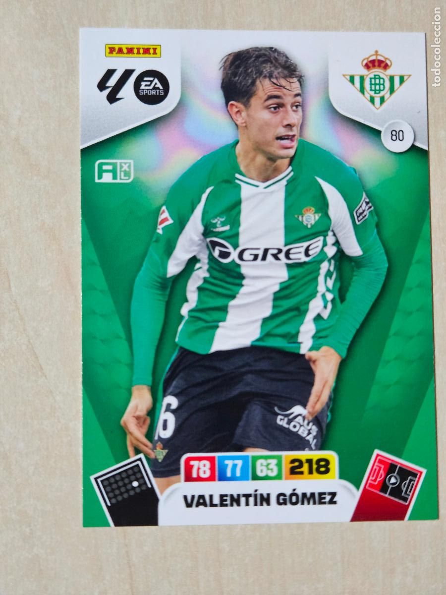 Cromos de F&uacute;tbol: FICHA N&ordm; 80 VALENTIN GOMEZ - ADRENALYN 25 26 - PANINI 2025 - 26 - CROMO - REAL BETIS
