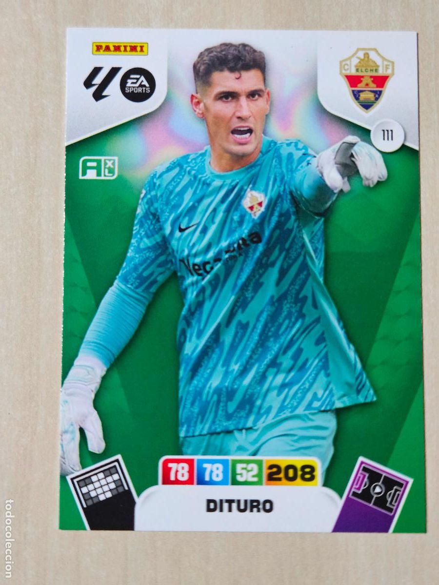 Cromos de Futebol: FICHA N&ordm; 111 DITURO - ADRENALYN 25 26 - PANINI 2025 - 26 - CROMO - ELCHE