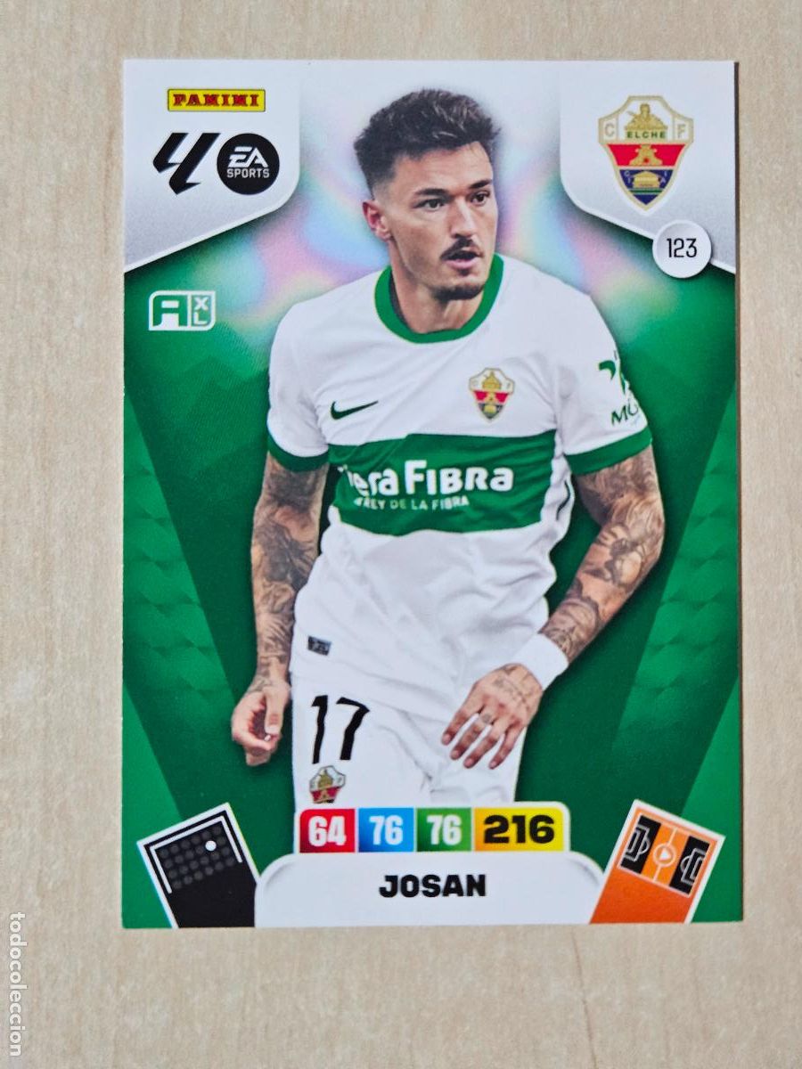 Cromos de Futebol: FICHA N&ordm; 123 JOSAN - ADRENALYN 25 26 - PANINI 2025 - 26 - CROMO - ELCHE