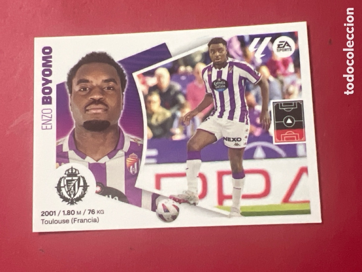 Fu&szlig;ball-Sticker: C7182. N&ordm; 8 BOYOMO VALLADOLID LIGA ESTE 24 25 2024 2025 SIN PEGAR NUNCA PEGADO