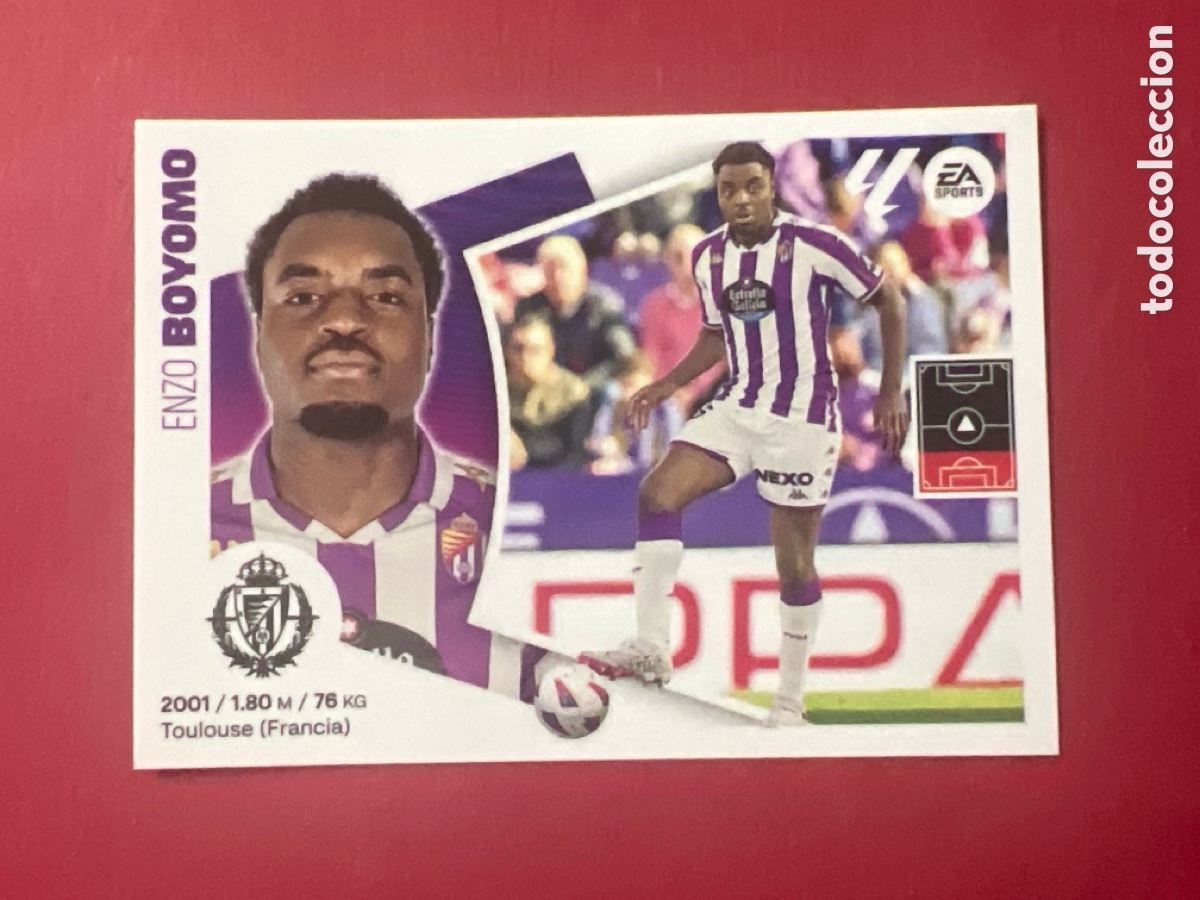 Fu&szlig;ball-Sticker: C7183. N&ordm; 8 BOYOMO VALLADOLID LIGA ESTE 24 25 2024 2025 SIN PEGAR NUNCA PEGADO