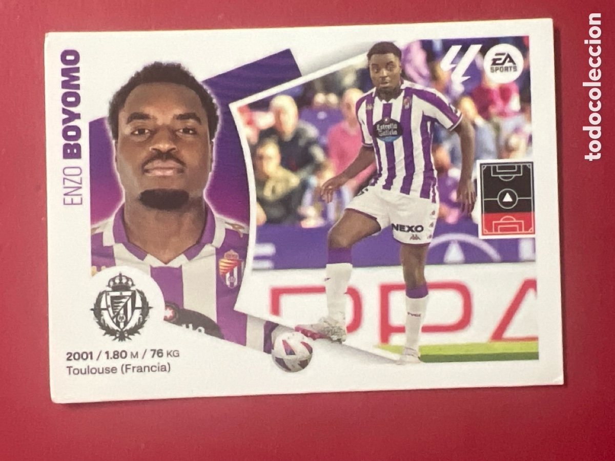 Fu&szlig;ball-Sticker: C7184. N&ordm; 8 BOYOMO VALLADOLID LIGA ESTE 24 25 2024 2025 SIN PEGAR NUNCA PEGADO