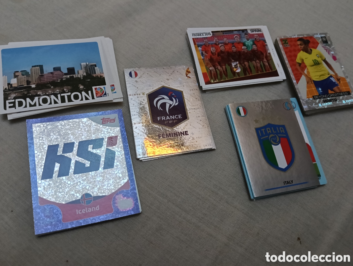 Football Stickers: Lote de cromos FEM 2015-2025 (Mundial y Euro)