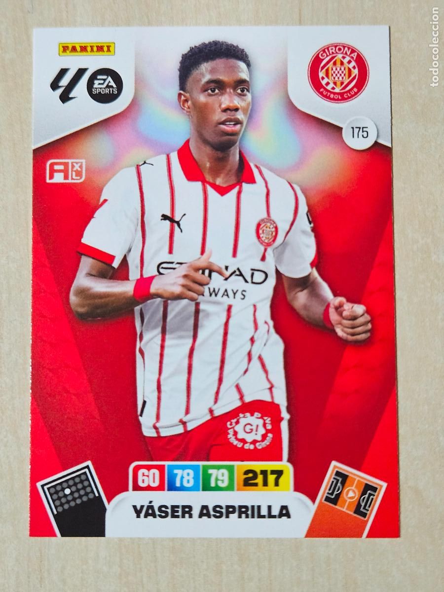 Cromos de F&uacute;tbol: FICHA N&ordm; 175 YASER ASPRILLA - ADRENALYN 25 26 - PANINI 2025 - 26 - CROMO - GIRONA