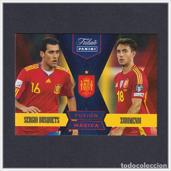 Cromos de F&uacute;tbol: TRIBUTO SELECCI&Oacute;N ESPA&Ntilde;OLA 2010 2026 PANINI SERGIO BUSQUETS ZUBIMENDI 84 ESPA&Ntilde;A ALBUM LIGA MUNDIAL