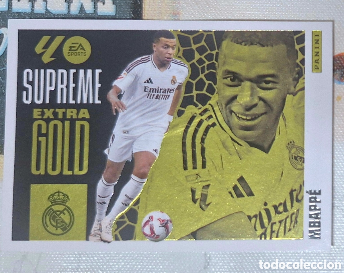 Cromos de F&uacute;tbol: Mbappe Extra Gold Supreme 2025 2026 Liga Este