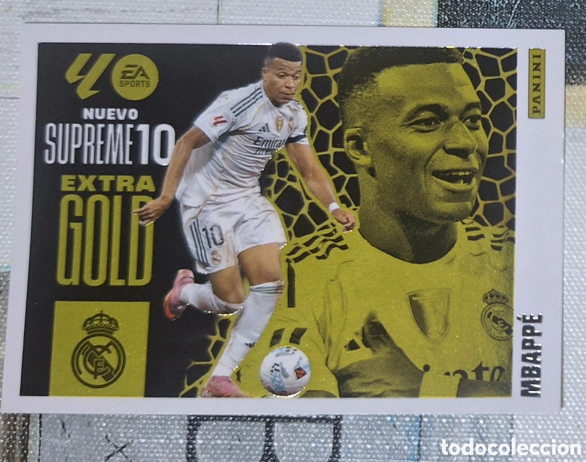 Cromos de F&uacute;tbol: Mbappe Extra Gold Supreme 10 - 2025 2026 Liga Este