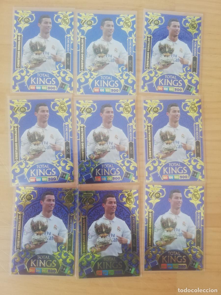 Cromos de F&uacute;tbol: Cristiano Ronaldo (x9) Total Kings (2016) Adrenalyn