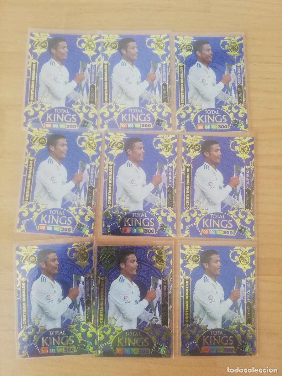 Cromos de F&uacute;tbol: Cristiano Ronaldo (x9) Total Kings (2016/17) Adrenalyn
