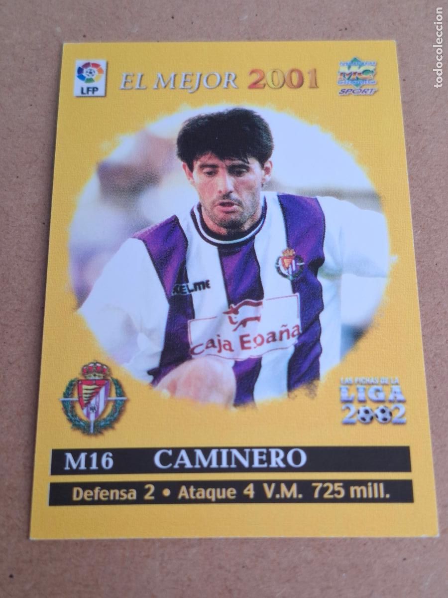 Figurine di Calcio: MUNDICROMO 2001 2002 01 02 - M16 CAMINERO ( EL MEJOR ) - REAL VALLADOLID