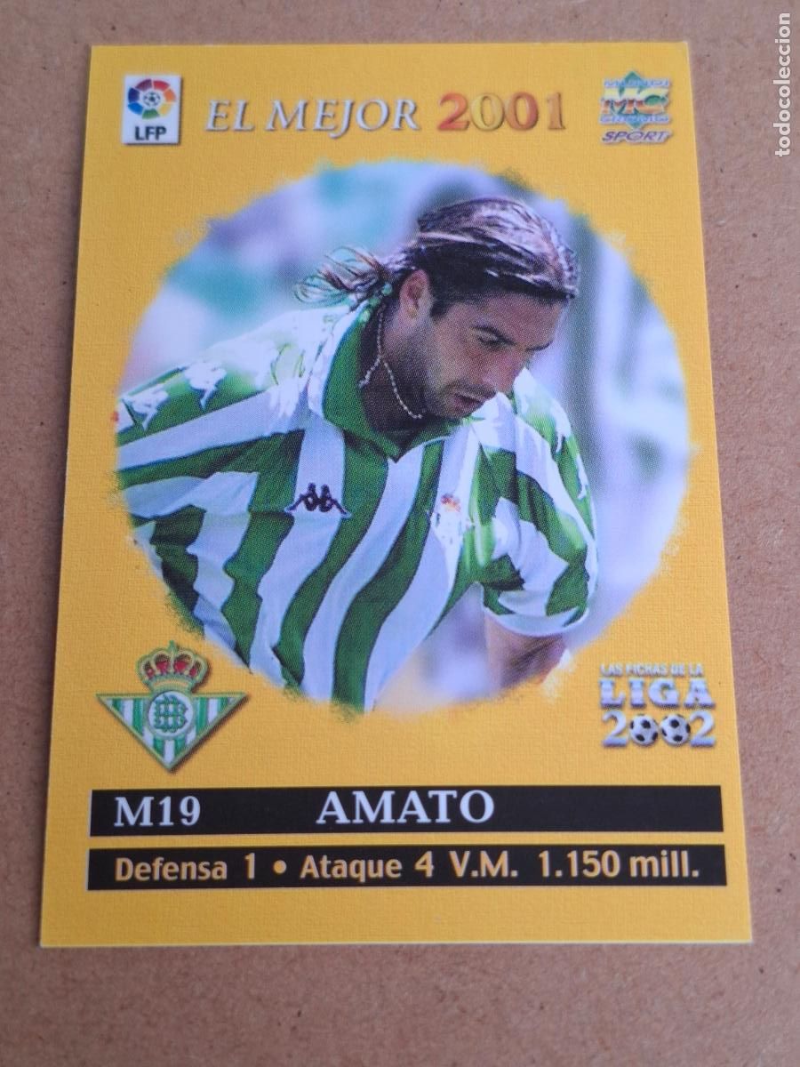 Cromos de Futebol: MUNDICROMO 2001 2002 01 02 - M19 AMATO ( EL MEJOR ) - REAL BETIS