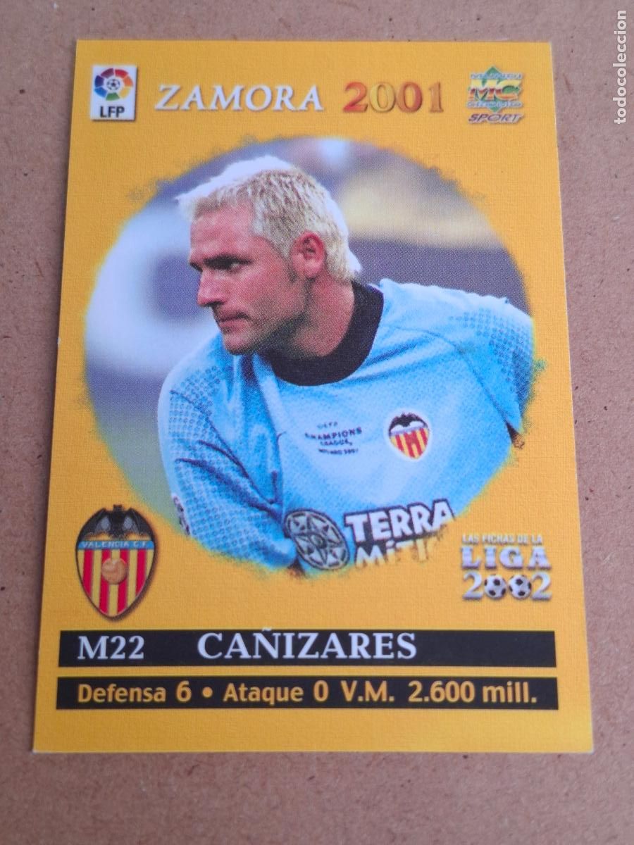 Cromos de F&uacute;tbol: MUNDICROMO 2001 2002 01 02 - M22 CA&Ntilde;IZARES ( EL MEJOR ) - VALENCIA CF