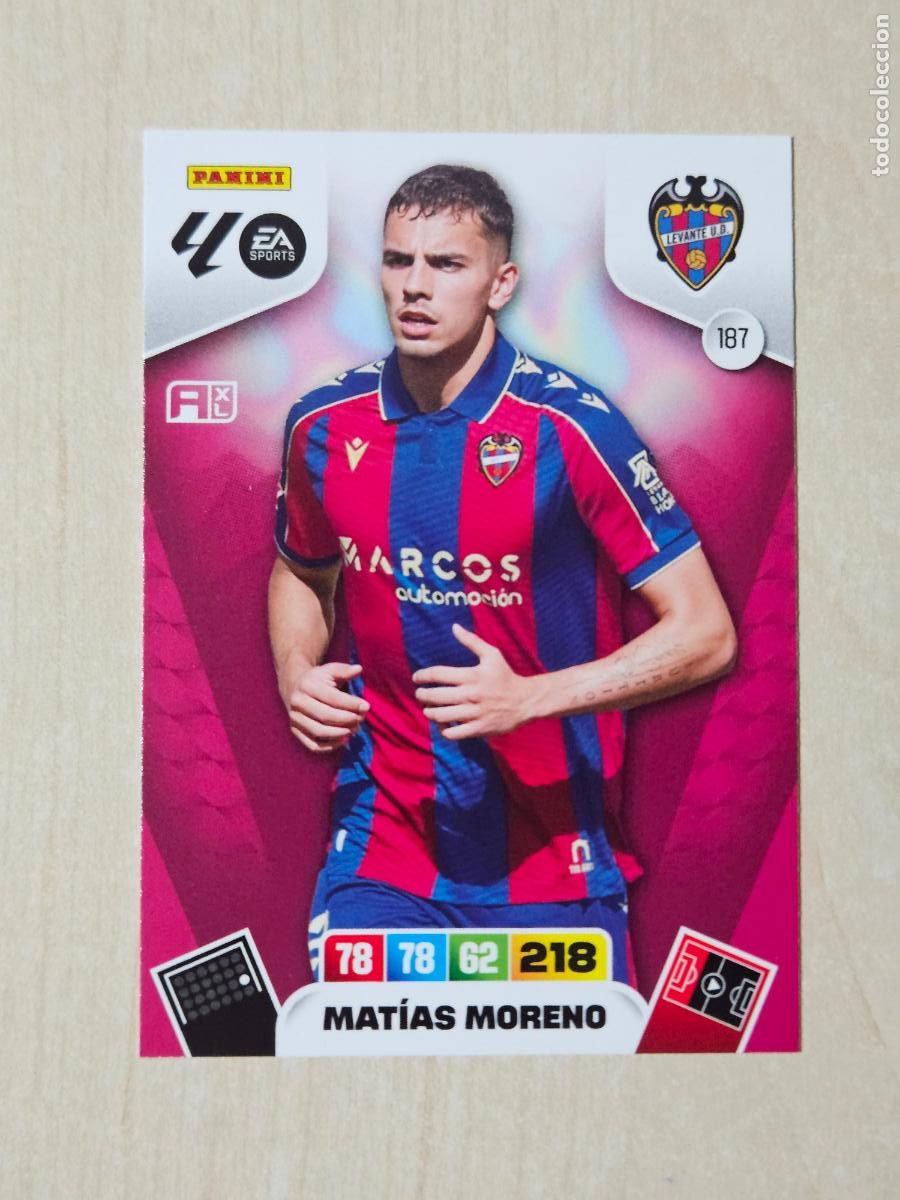 Cromos de Futebol: FICHA N&ordm; 187 MATIAS MORENO - ADRENALYN 25 26 - PANINI 2025 - 26 - CROMO - LEVANTE