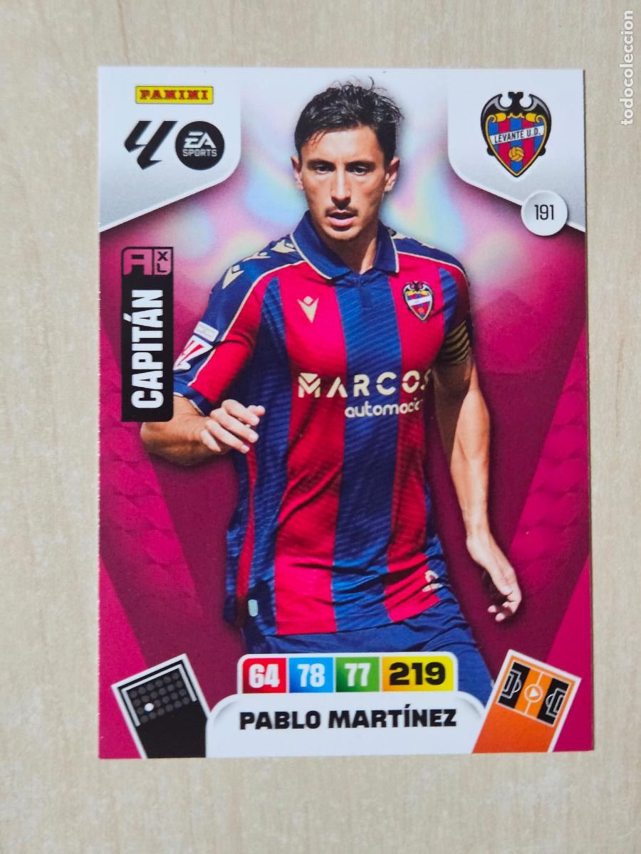 Cromos de Futebol: FICHA N&ordm; 191 PABLO MARTINEZ - ADRENALYN 25 26 - PANINI 2025 - 26 - CROMO - LEVANTE