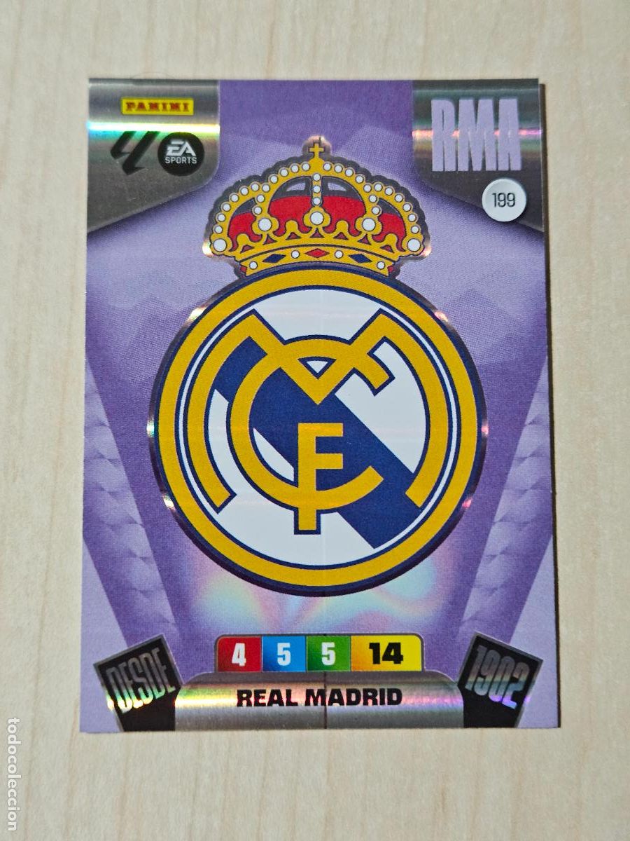 Cromos de Futebol: FICHA N&ordm; 199 ESCUDO - ADRENALYN 25 26 - PANINI 2025 - 26 - CROMO - REAL MADRID