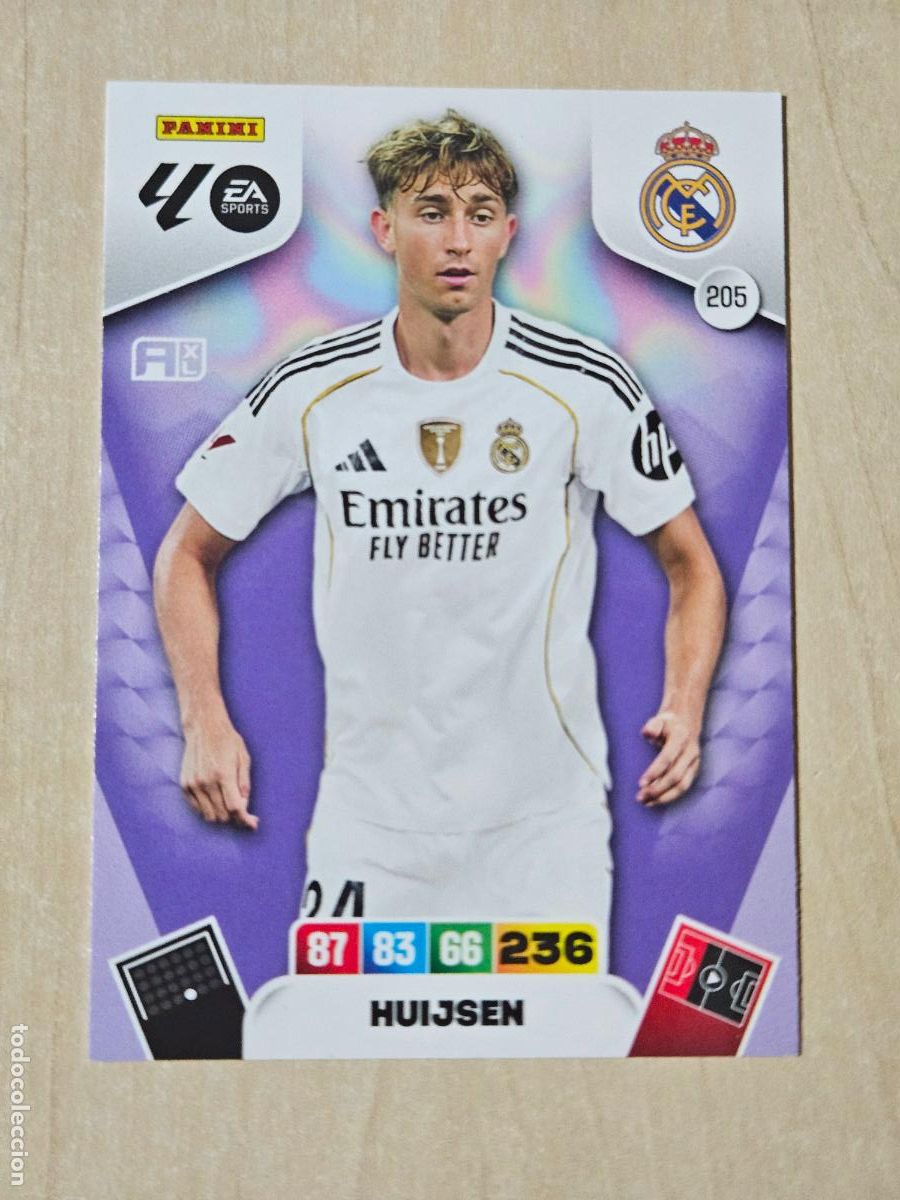 Cromos de F&uacute;tbol: FICHA N&ordm; 205 HUIJSEN - ADRENALYN 25 26 - PANINI 2025 - 26 - CROMO - REAL MADRID