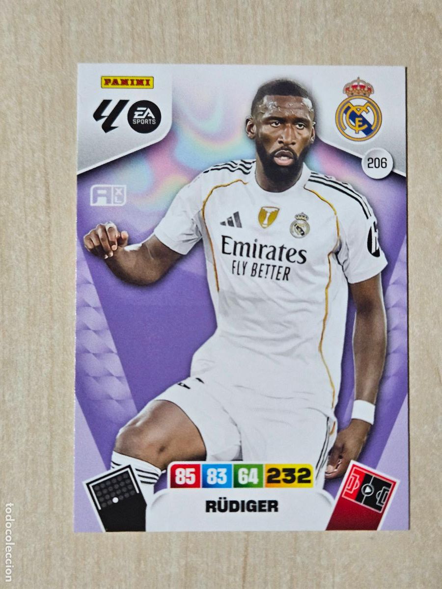 Cromos de F&uacute;tbol: FICHA N&ordm; 206 RUDIGER - ADRENALYN 25 26 - PANINI 2025 - 26 - CROMO - REAL MADRID