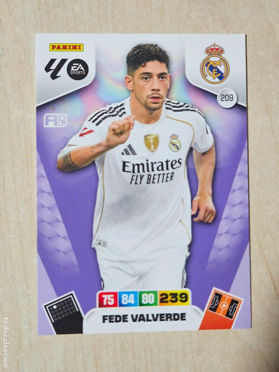Cromos de F&uacute;tbol: FICHA N&ordm; 209 FEDE VALVERDE - ADRENALYN 25 26 - PANINI 2025 - 26 - CROMO - REAL MADRID