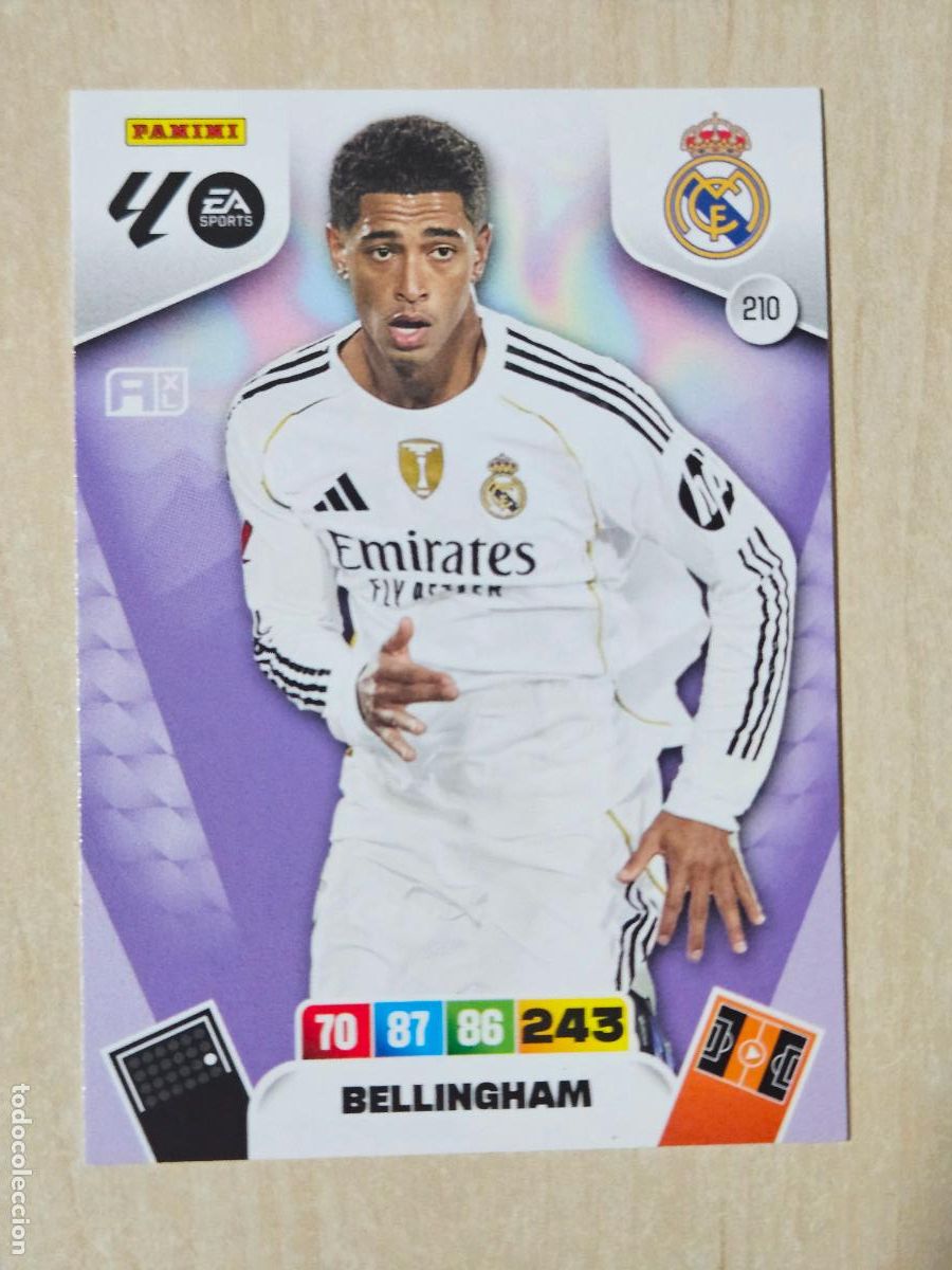 Cromos de F&uacute;tbol: FICHA N&ordm; 210 BELLINGHAM - ADRENALYN 25 26 - PANINI 2025 - 26 - CROMO - REAL MADRID
