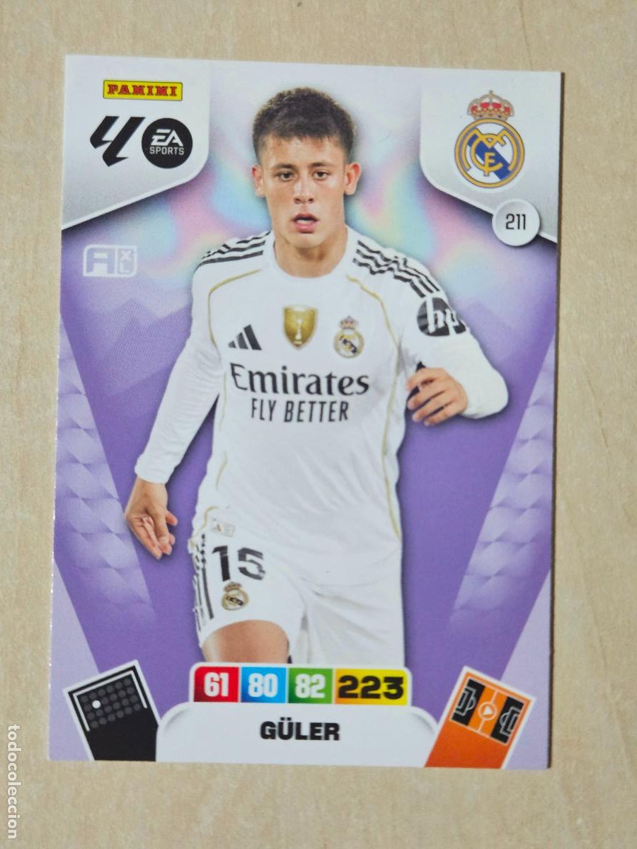 Cromos de F&uacute;tbol: FICHA N&ordm; 211 GULER - ADRENALYN 25 26 - PANINI 2025 - 26 - CROMO - REAL MADRID