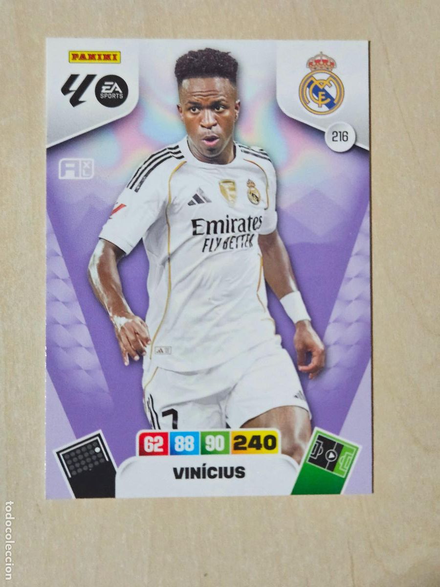 Cromos de F&uacute;tbol: FICHA N&ordm; 216 VINICIUS - ADRENALYN 25 26 - PANINI 2025 - 26 - CROMO - REAL MADRID