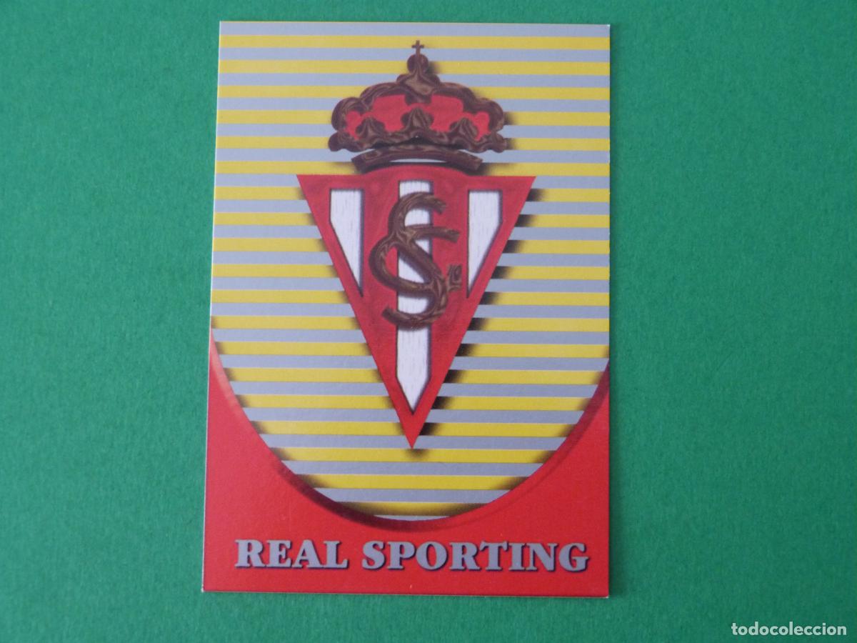 Cromos de F&uacute;tbol: TRADING CARD FUTBOL ESCUDO REAL SPORTING DE GIJON N&ordm; 558 FICHAS LIGA MUNDICROMO 2002-2003/02-03