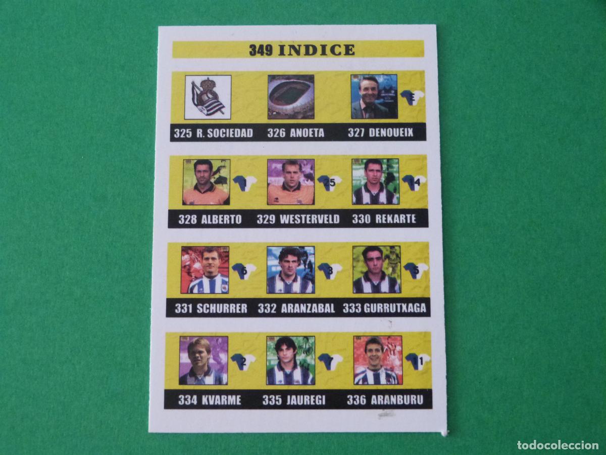 Figurine di Calcio: TRADING CARD FUTBOL INDICE REAL SOCIEDAD N&ordm; 349 FICHAS LIGA MUNDICROMO 2002-2003/02-03