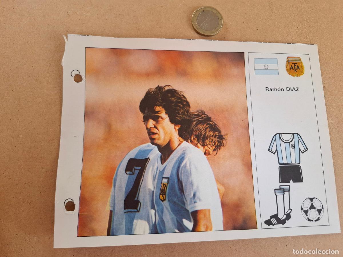 Cartes &agrave; collectionner de Football: ESTRELLAS DEL MUNDIAL 82 - BRUGUERA - FICHA 20 RAM&Oacute;N D&Iacute;AZ - ARGENTINA / RIVER PLATE