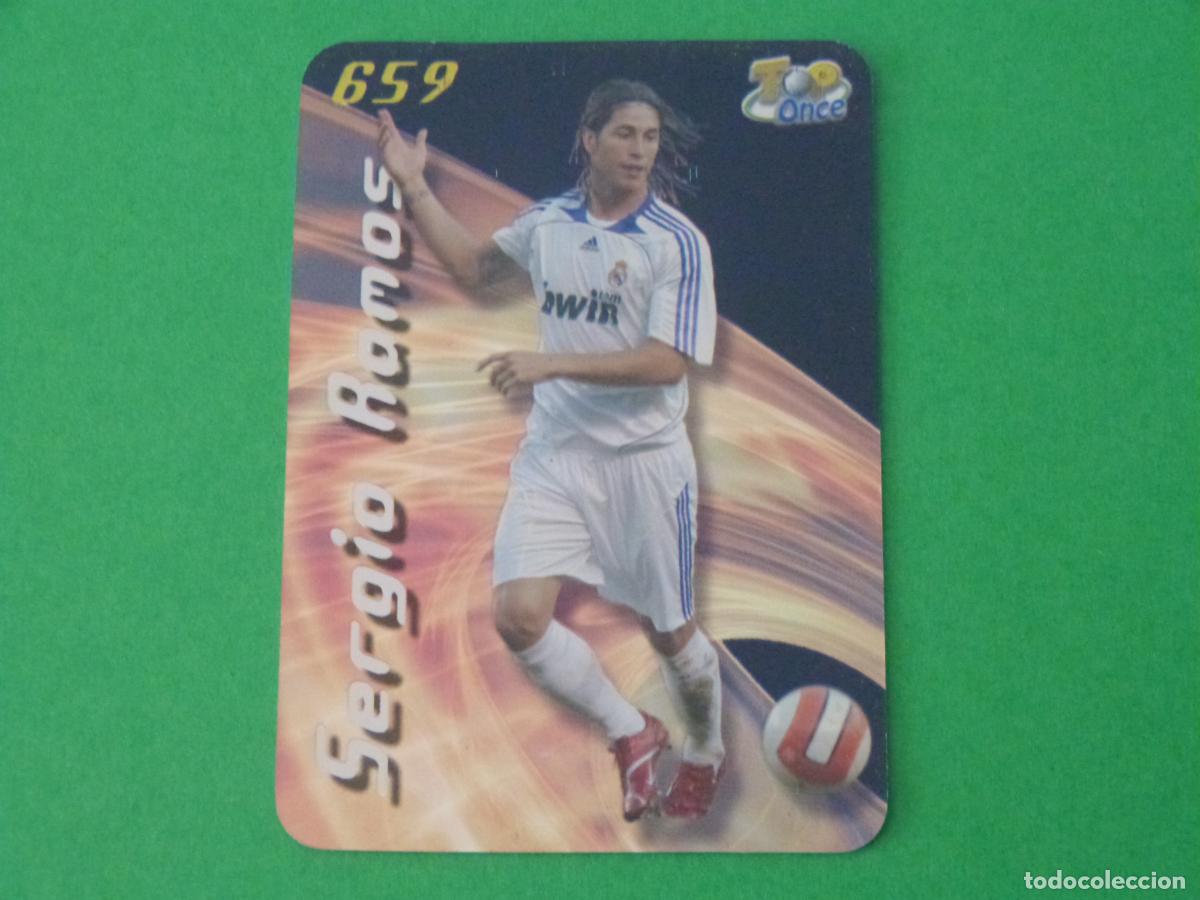 Cromos de F&uacute;tbol: TRADING CARD FUTBOL SERGIO RAMOS REAL MADRID LISO N&ordm; 659 TOP FICHAS LIGA MUNDICROMO 2007-2008/07-08