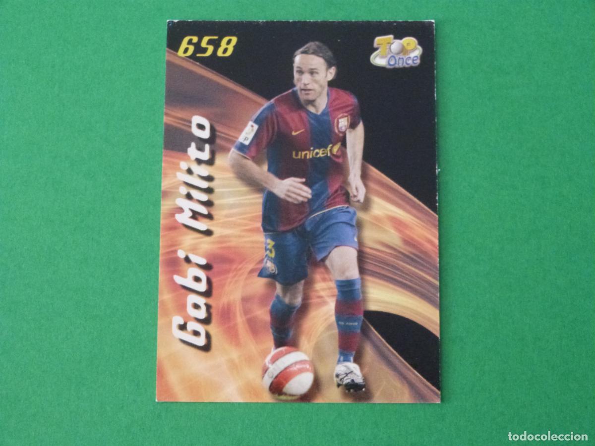 Figurine di Calcio: TRADING CARD FUTBOL GABI MILITO F.C BARCELONA MATE N&ordm; 658 TOP FICHAS LIGA MUNDICROMO 2007-2008/07-08