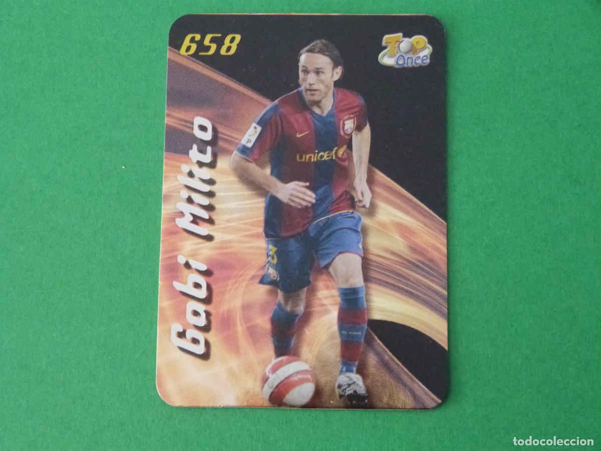 Figurine di Calcio: TRADING CARD FUTBOL GABI MILITO F.C BARCELONA LISO N&ordm; 658 TOP FICHAS LIGA MUNDICROMO 2007-2008/07-08