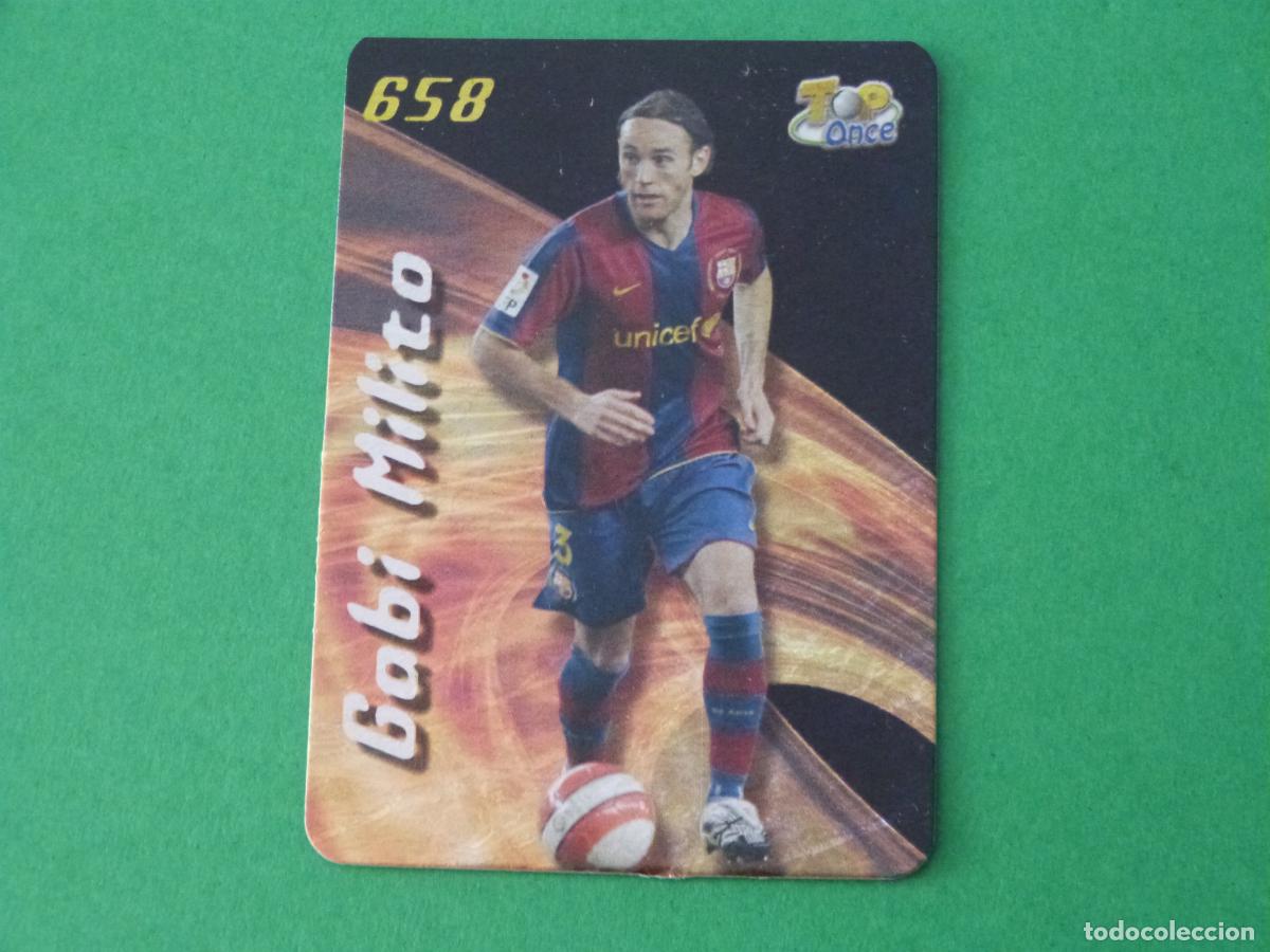 Cromos de F&uacute;tbol: TRADING CARD FUTBOL GABI MILITO FC BARCELONA JASPEADO 658 TOP FICHAS LIGA MUNDICROMO 2007-2008/07-08