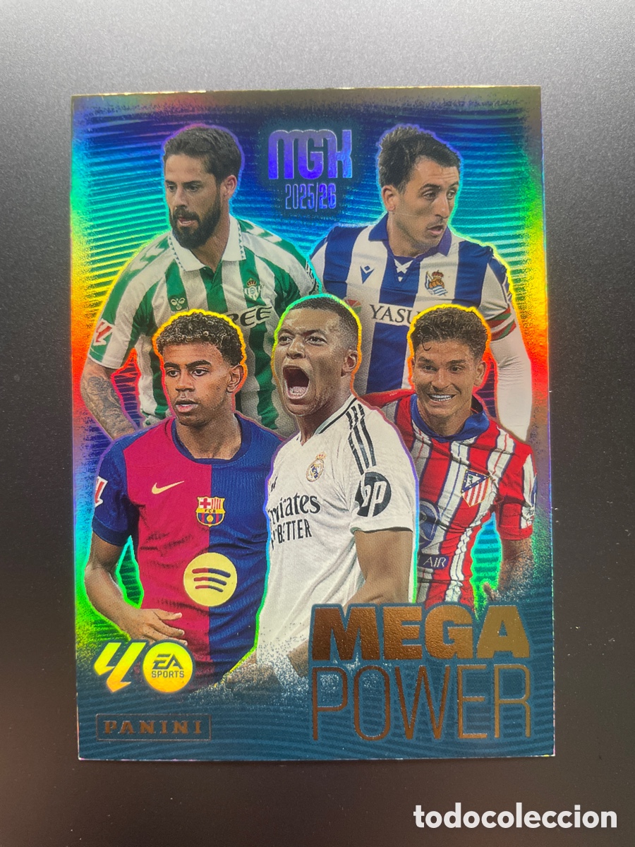 Cromos de F&uacute;tbol: Yamal Mbappe 441 Mega Power Panini MGK 2025-26 Isco Oyarzabal Julian Alvarez