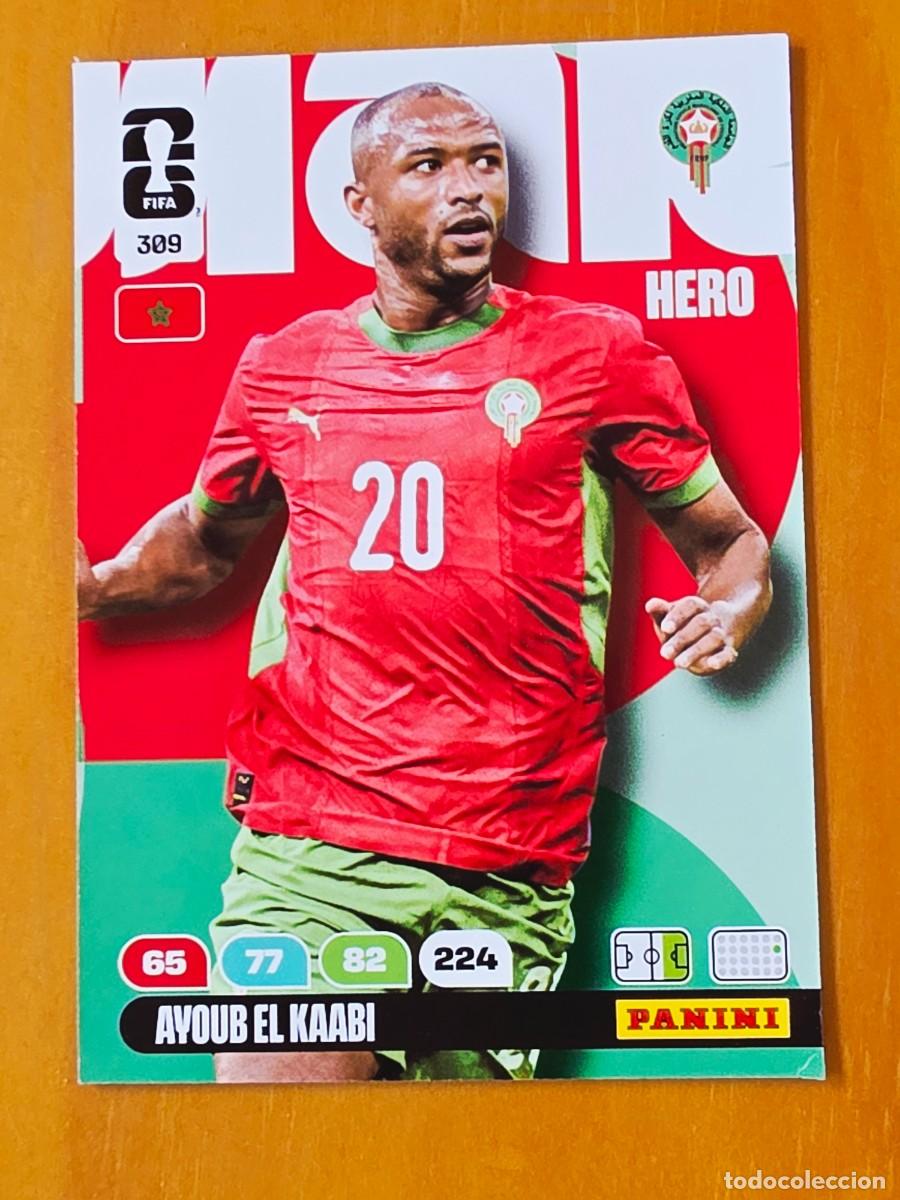 Fu&szlig;ball-Sticker: 309 Ayoub El Kaabi, Hero, Marruecos, Adrenalyn XL Fifa World Cup 2026 Mundial 26
