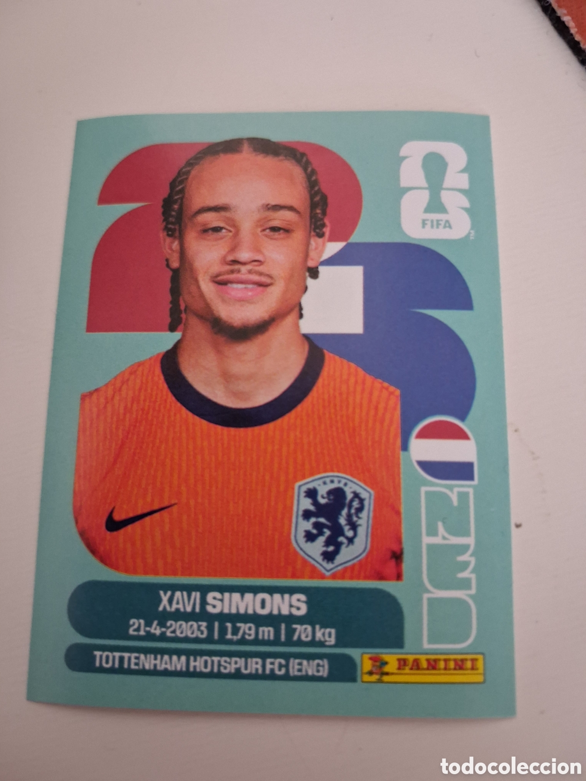 Cromos de F&uacute;tbol: Xavi Simons 15 Holanda FIFA WC 2026 Panini