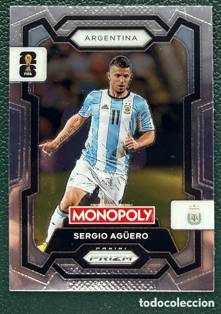 Figurine di Calcio: 6 SERGIO AGUERO ARGENTINA FICHAS ALBUM PANINI FIFA WORLD CUP MUNDIAL 2026 MONOPOLY PRIZM