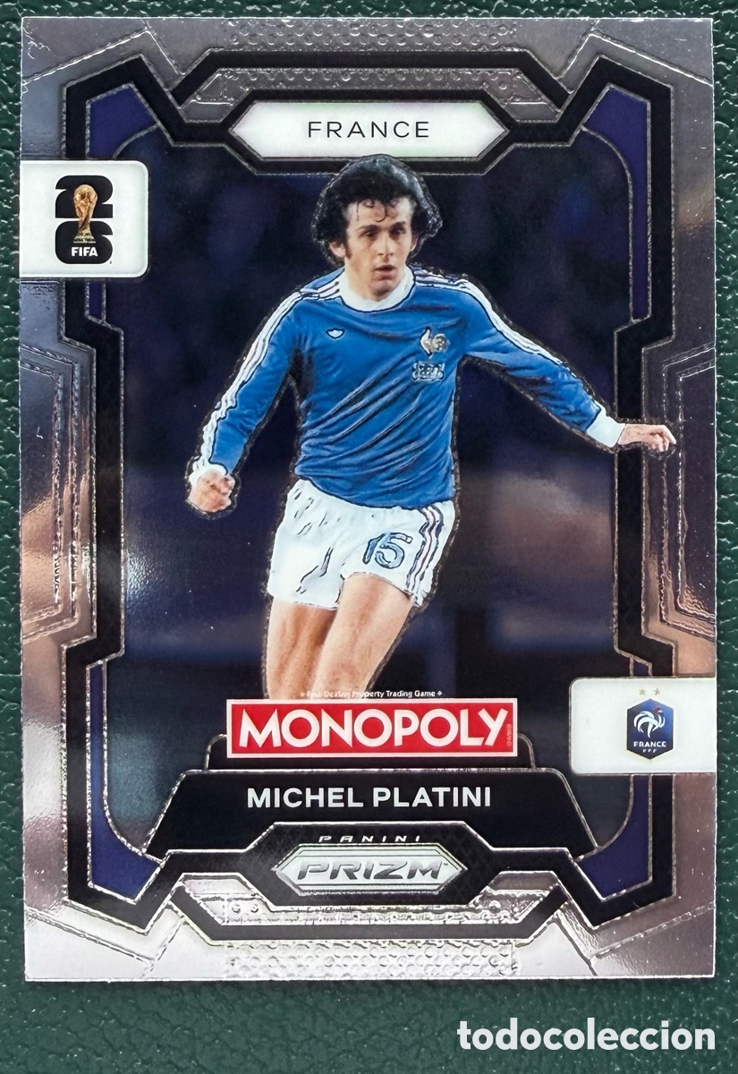 Cromos de f&uacute;tbol: 13 MICHEL PLATINI FRANCIA FICHAS ALBUM PANINI FIFA WORLD CUP MUNDIAL 2026 MONOPOLY PRIZM