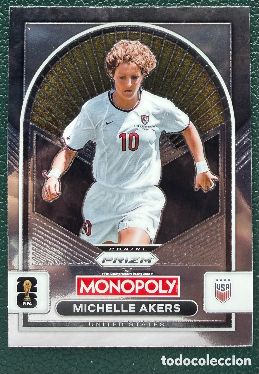 Football Stickers: 90 MICHELLE AKERS ESTADOS UNIDOS USA FICHAS ALBUM PANINI FIFA WORLD CUP MUNDIAL 2026 MONOPOLY PRIZM
