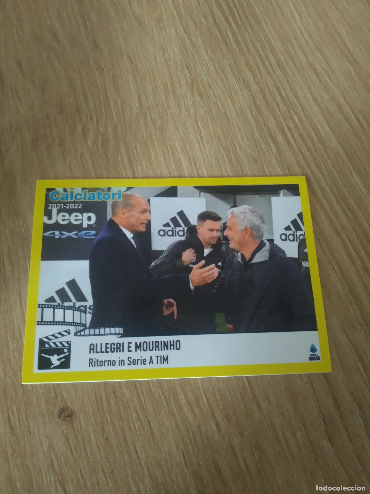 Cromos de F&uacute;tbol: C3 ALLEGRI Y MOURINHO CROMO FUTBOL PANINI LIGA ITALIA 21-22 CALCIATORI 2021-2022