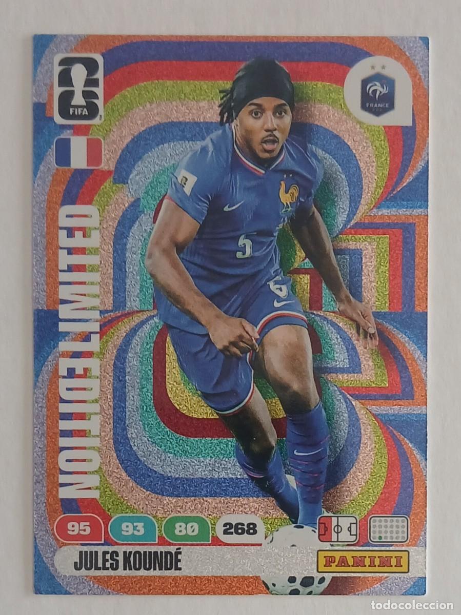Cromos de F&uacute;tbol: CROMO JULES KOUND&Eacute; FRANCIA LIMITED EDITION ADRENALYN XL FIFA WORLD CUP 2026 DE PANINI.