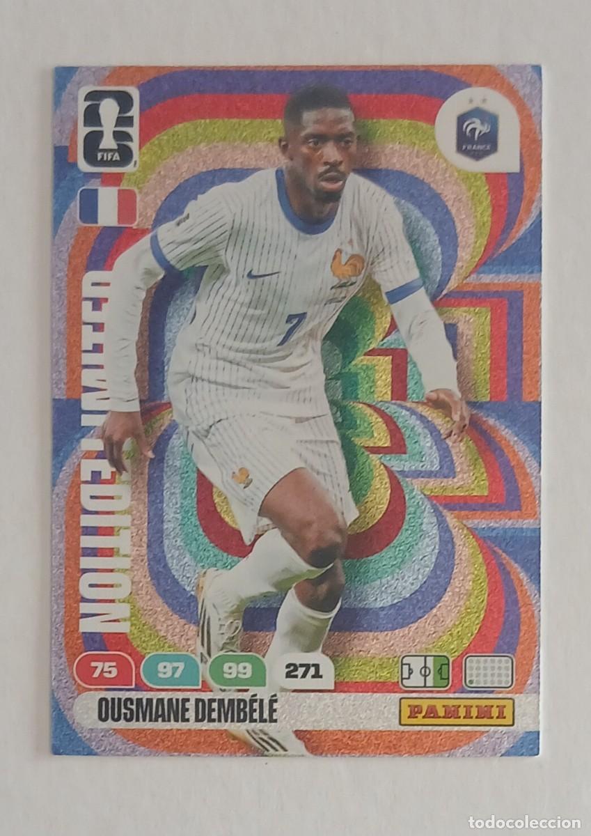 Cromos de F&uacute;tbol: CROMO OUSMANE DEMBEL&Eacute; FRANCIA LIMITED EDITION ADRENALYN XL FIFA WORLD CUP 2026 DE PANINI.
