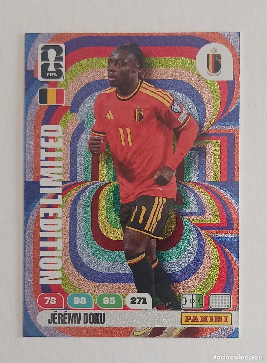 Football Stickers: CROMO J&Eacute;REMY DOKU B&Eacute;LGICA LIMITED EDITION ADRENALYN XL FIFA WORLD CUP 2026 DE PANINI.