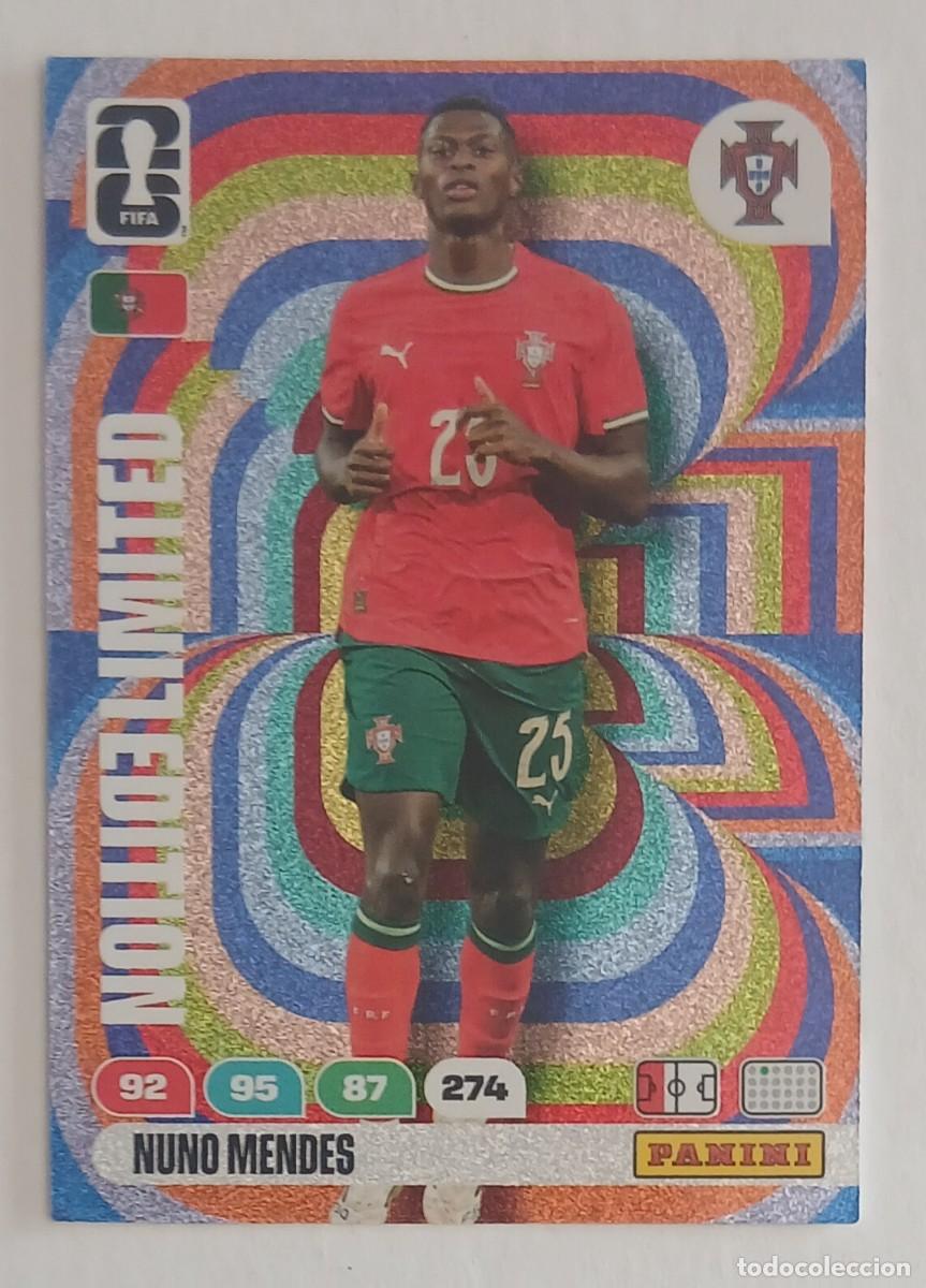 Football Stickers: CROMO NUNO MENDES PORTUGAL LIMITED EDITION ADRENALYN XL FIFA WORLD CUP 2026 DE PANINI.