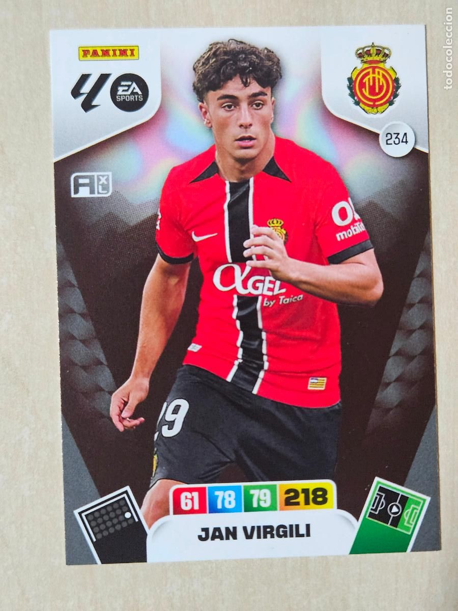 Cromos de F&uacute;tbol: FICHA N&ordm; 234 JAN VIRGILI - ADRENALYN 25 26 - PANINI 2025 - 26 - CROMO - MALLORCA