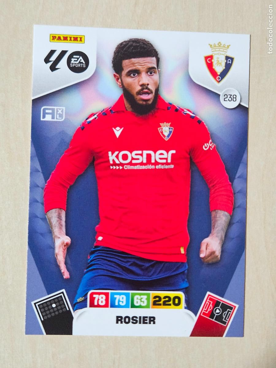 Cromos de F&uacute;tbol: FICHA N&ordm; 238 ROSIER - ADRENALYN 25 26 - PANINI 2025 - 26 - CROMO - OSASUNA
