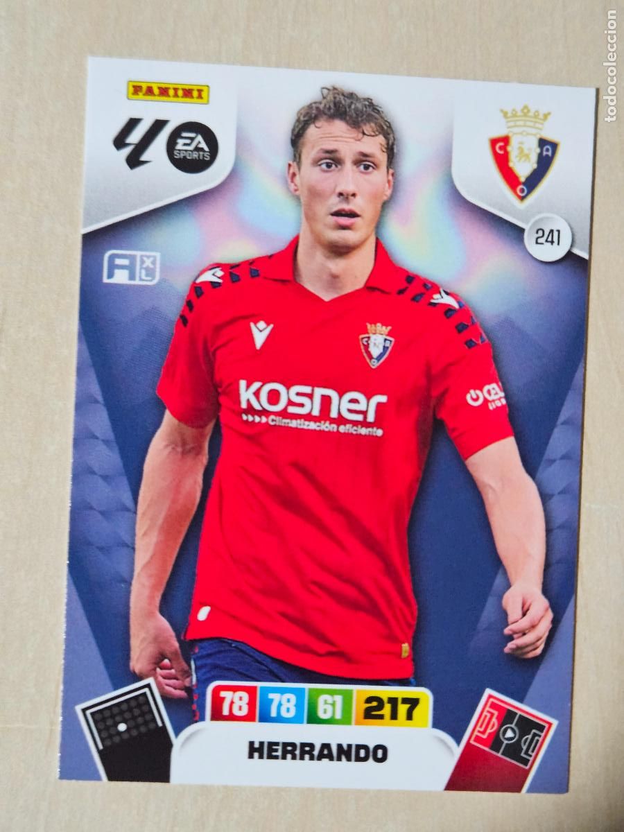 Cromos de F&uacute;tbol: FICHA N&ordm; 241 HERRANDO - ADRENALYN 25 26 - PANINI 2025 - 26 - CROMO - OSASUNA