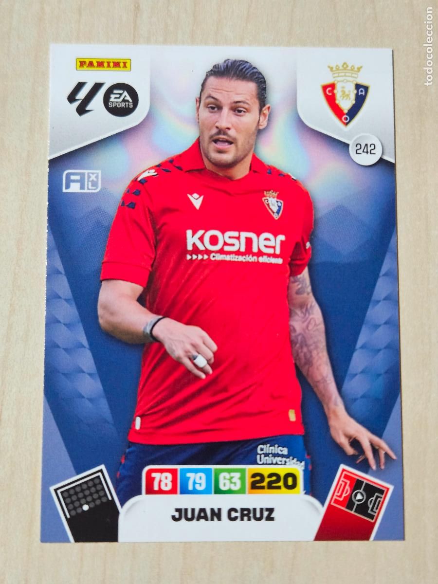 Cromos de F&uacute;tbol: FICHA N&ordm; 242 JUAN CRUZ - ADRENALYN 25 26 - PANINI 2025 - 26 - CROMO - OSASUNA