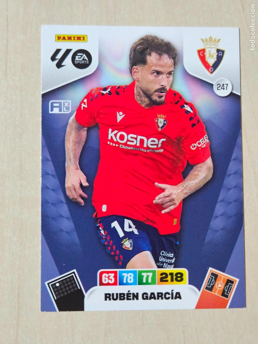 Cromos de F&uacute;tbol: FICHA N&ordm; 247 RUBEN GARCIA - ADRENALYN 25 26 - PANINI 2025 - 26 - CROMO - OSASUNA